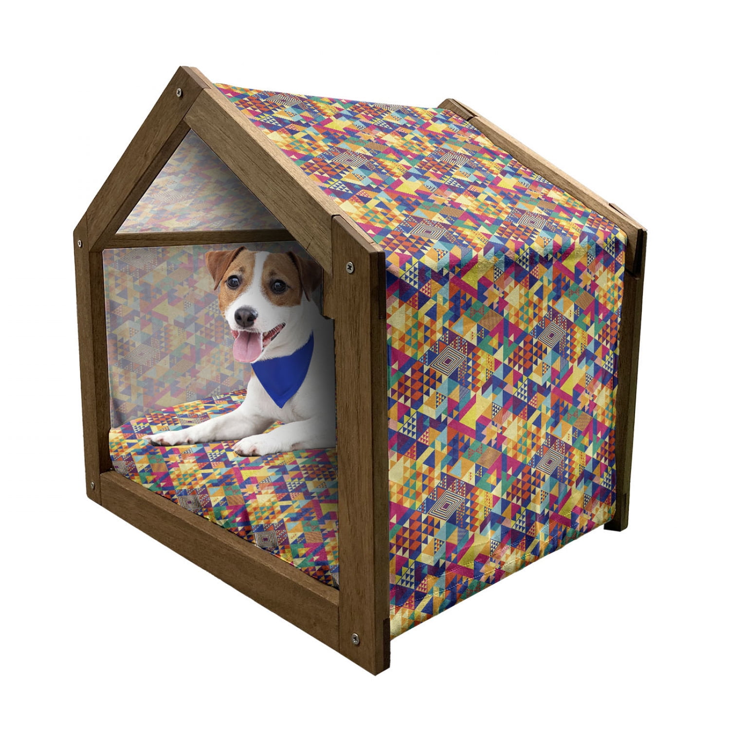 Colorful Pet House Random Triangles Vibrant Composition