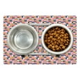 thumbnail image 1 of Colorful Pet Mat for Food and Water, Hipster Composition of Abstract Geometrical Shapes Retro Style Tiles, Non-Slip Rubber Mat for Dogs and Cats, 18" X 12", by Ambesonne, 1 of 2