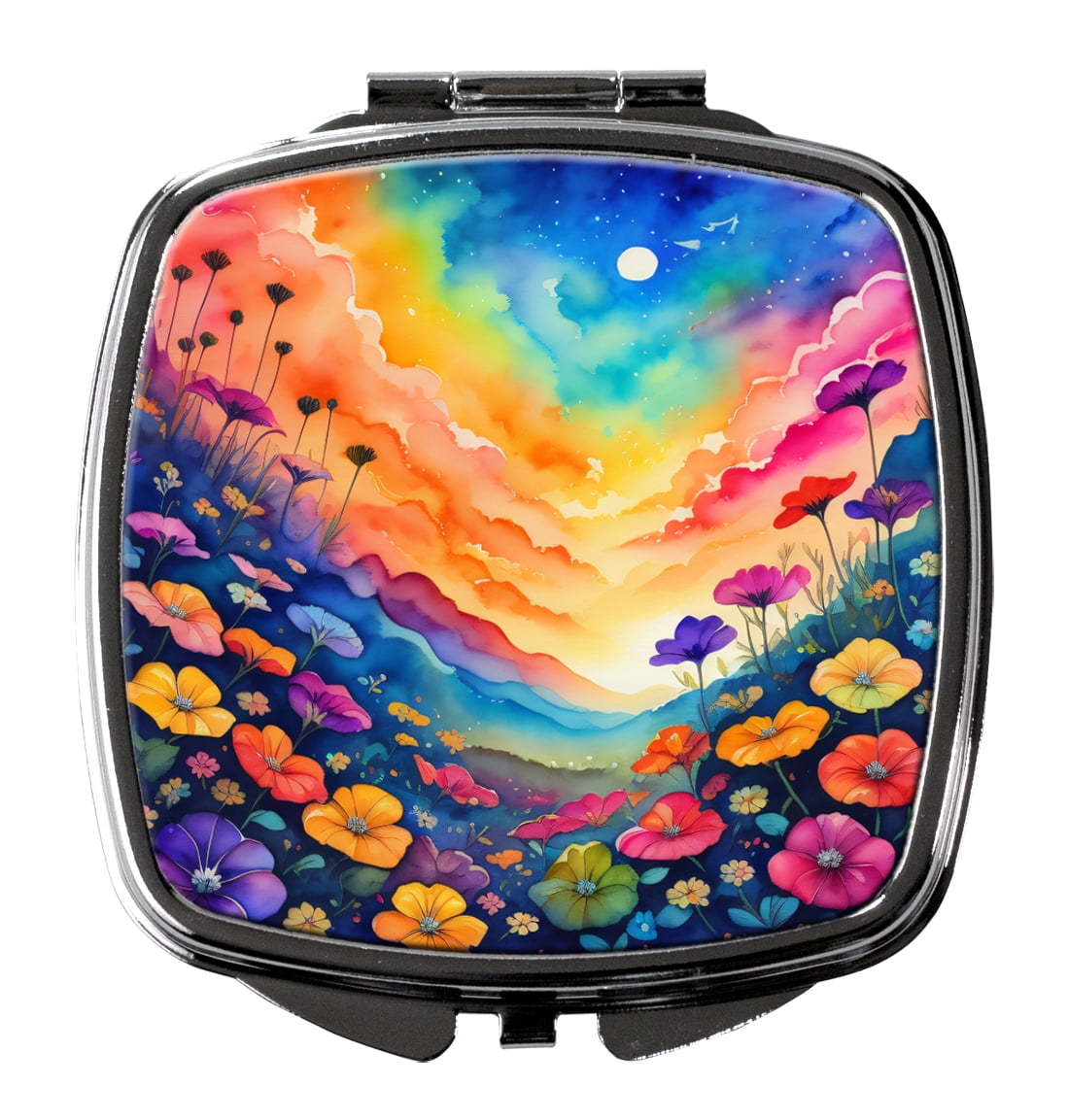 Colorful Petunias Compact Mirror 2.75 in x 3 in