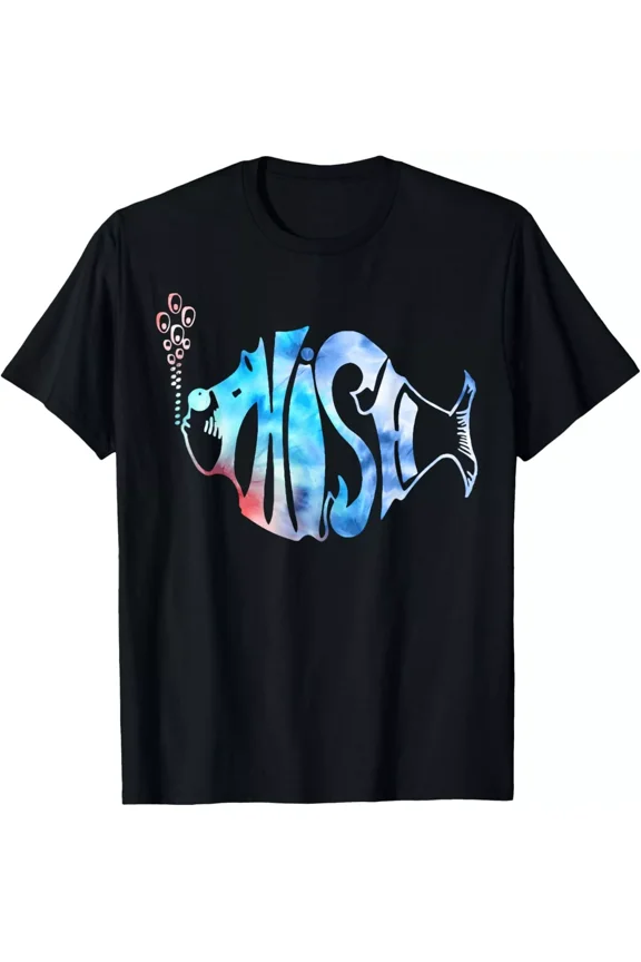 Colorful Phish Jam Tie Dye Fisherman Fish Graphic Nature Unisex T-Shirt Z656, for Men & Women, up to Size 5XL