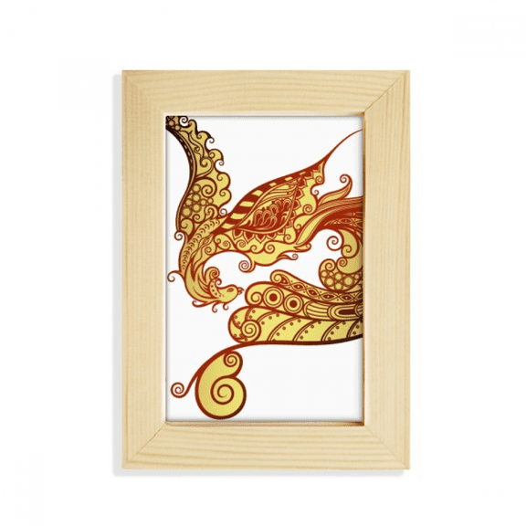 Colorful Phoenix Animal Art Outline Desktop Display Photo Frame Picture Art Painting 5x7 inch
