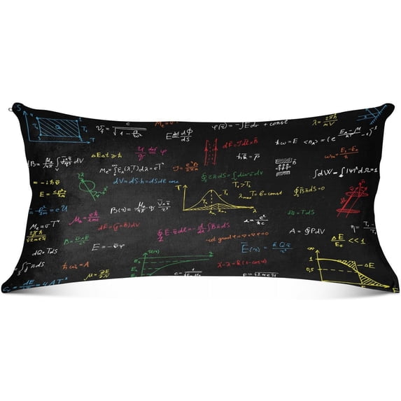 Colorful Physical Formulas Pillowcases, Soft and Cozy Decor Giftsative Pillow Cases with Hidden Zipper for Bedroom, Sofa, Couch, King Size 21x54 Inches(495)