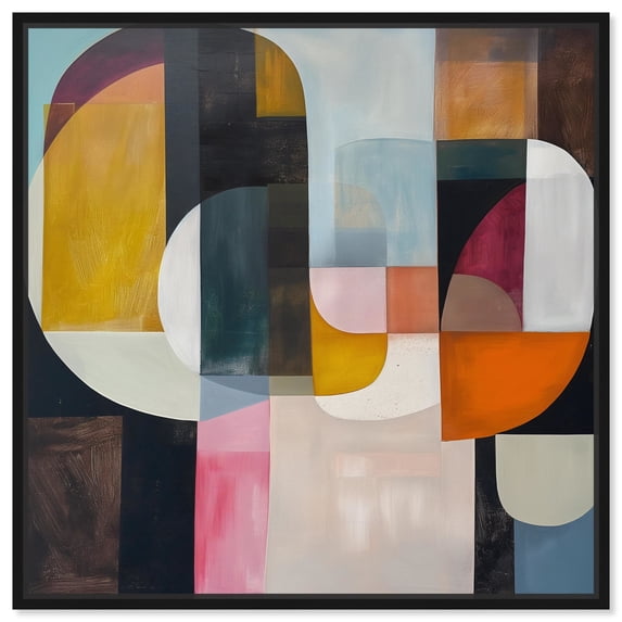 Colorful Pieces Canvas Colorful Wall Art by Art Remedy, Black Frame, 40" x 40"