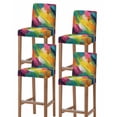 thumbnail image 1 of Colorful Pigment Bar Stool Covers Set of 4, Abstract Color Block Oil Painting Stretch Washable Bar Chair Covers with Backs, Removable Pub Counter Height Chair Cover for Kitchen Dining Room Cafe, 1 of 7