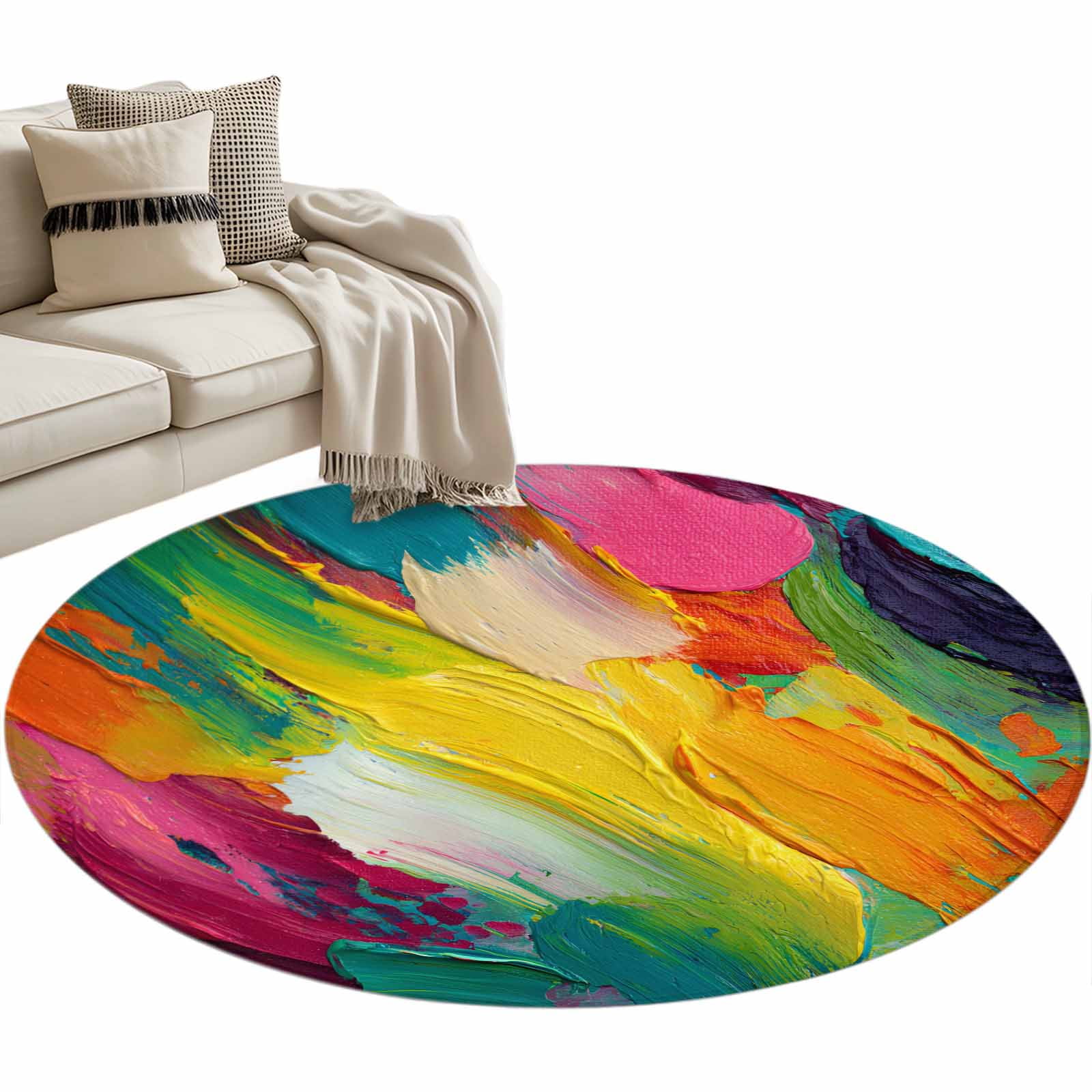 Colorful Pigment Large Area Rugs for Bedroom Living Room, Soft Non Slip ...