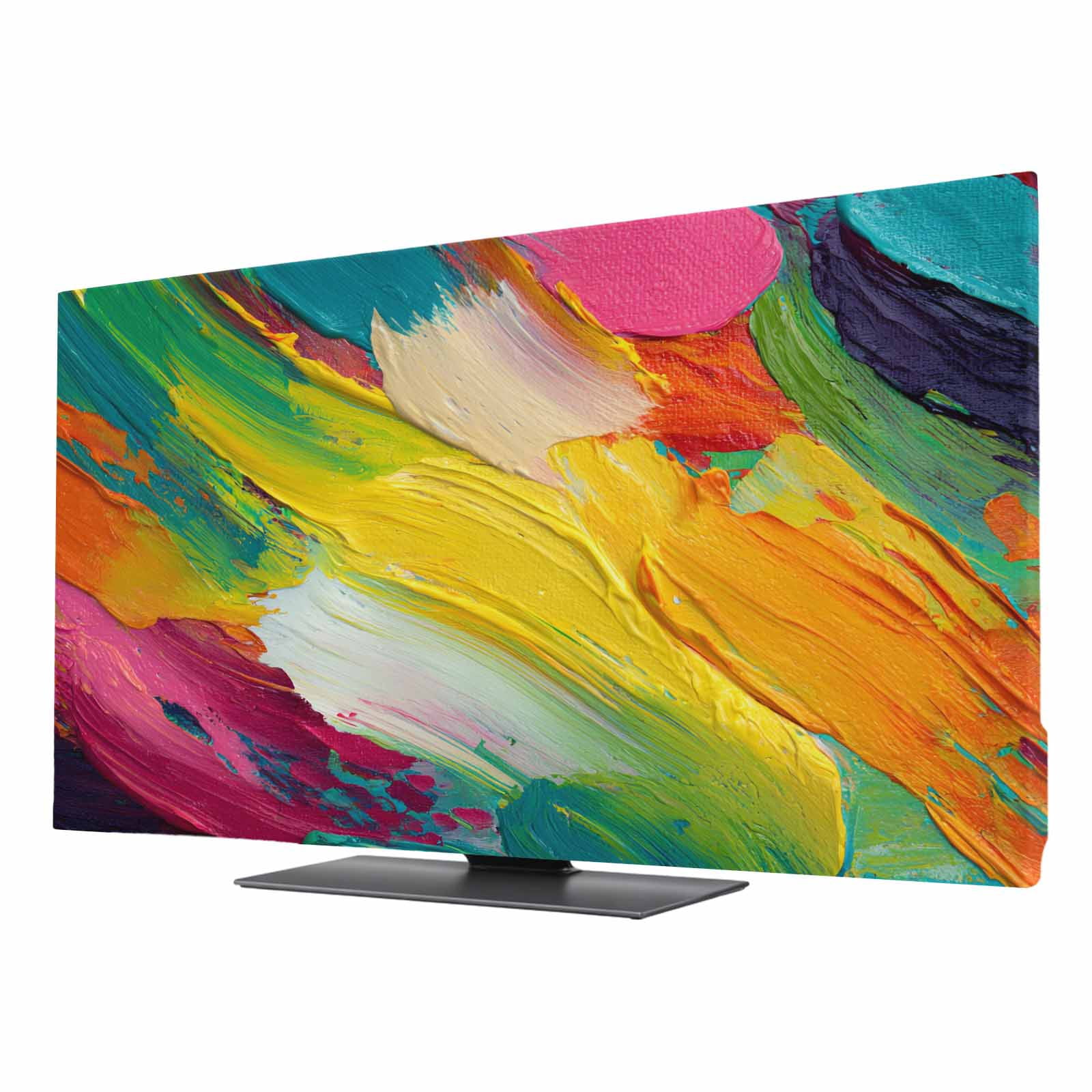 Colorful Pigment TV Cover for 55 Inch Screen, Stretch Fabric Dustproof ...