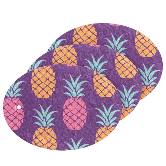 Colorful Pineapple 3 Pack Dish Sponges Bulk Natural Sponges Compressed Sponges Non-Scratch for Kitchen Cleaning Dishes