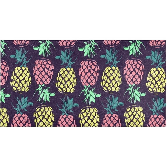 Colorful Pineapple 39" x20" Soft and Absorbent Bathroom Rugs,Quick Dry Machine Washable Bath Mat for Bathroom Kitchen Bathtub Home Decor