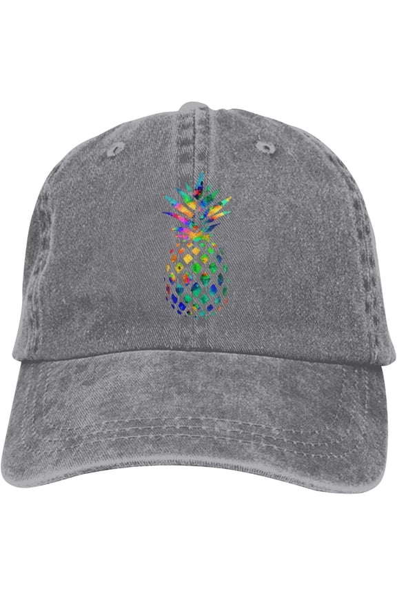 Colorful Pineapple Baseball Cap Vintage Adjustable Washed Hats Cowboy Hats Denim Dad Hat for Men Women Boy Girl