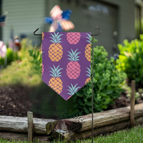Colorful Pineapple Garden Flag 18" x 12.5" Double Sided Yard Lawn Outdoor Decor Small Yard Flags