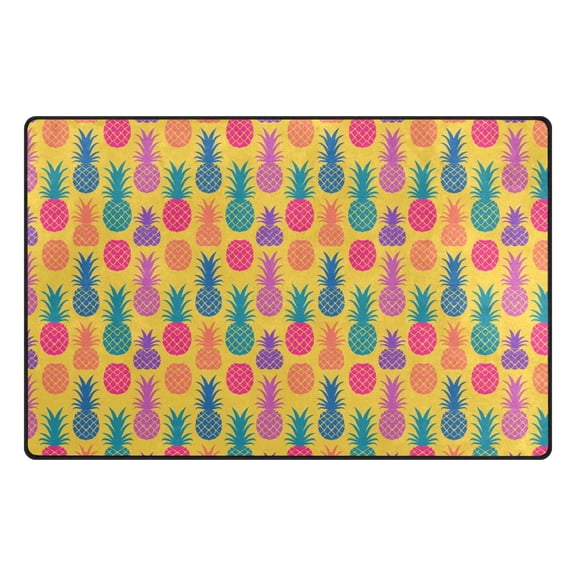 Colorful Pineapple Pattern Memory Foam Area Rug 31"x20" Non Slip, Absorbent, Fade Proof for Living Room, Bedroom, Office
