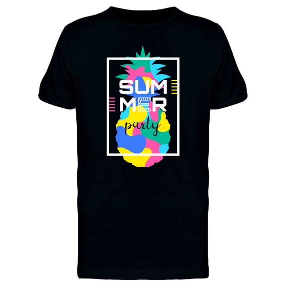 Colorful Pineapple Summer Party T-Shirt Men -Image by Shutterstock, Male 4X-Large