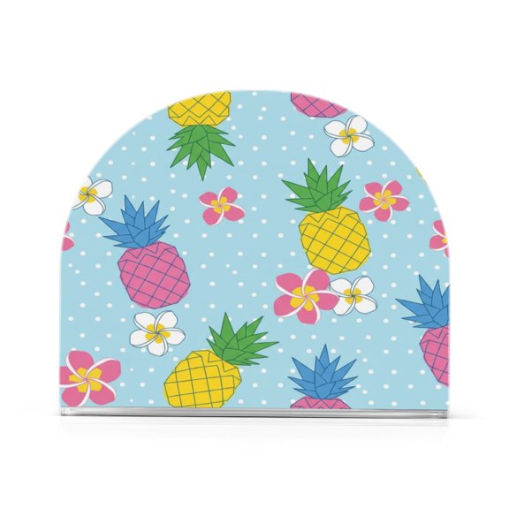 Colorful Pineapples Pattern Napkin Holder Acrylic Napkin Dispenser Clear Modern Tabletop for Kitchen Counter