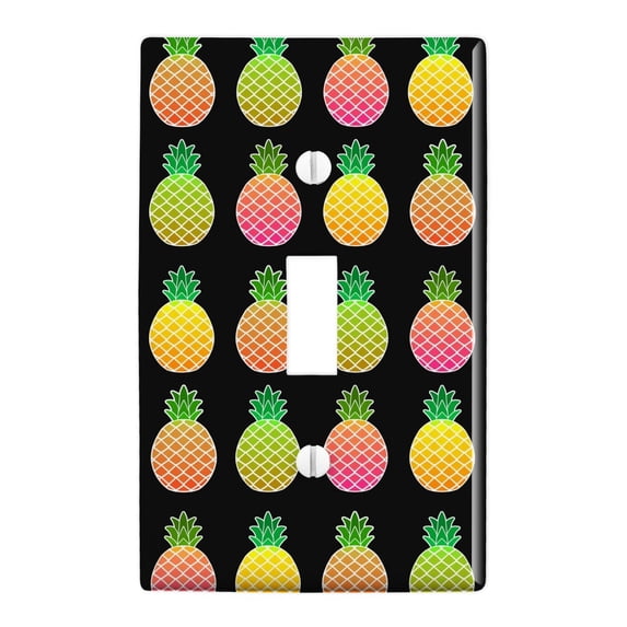 Colorful Pineapples Pattern Plastic Wall Decor Toggle Light Switch Plate Cover