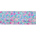 thumbnail image 1 of Colorful Pink Blue Watercolor Trendy Glitter Mermaid Scales Large Mouse Pads Rectangle Long Big Stitched Edge Gaming Mousepad with Non-Slip Rubber Base for Desktop Laptop Keyboard 31.5 X 11.8 Inch, 1 of 6