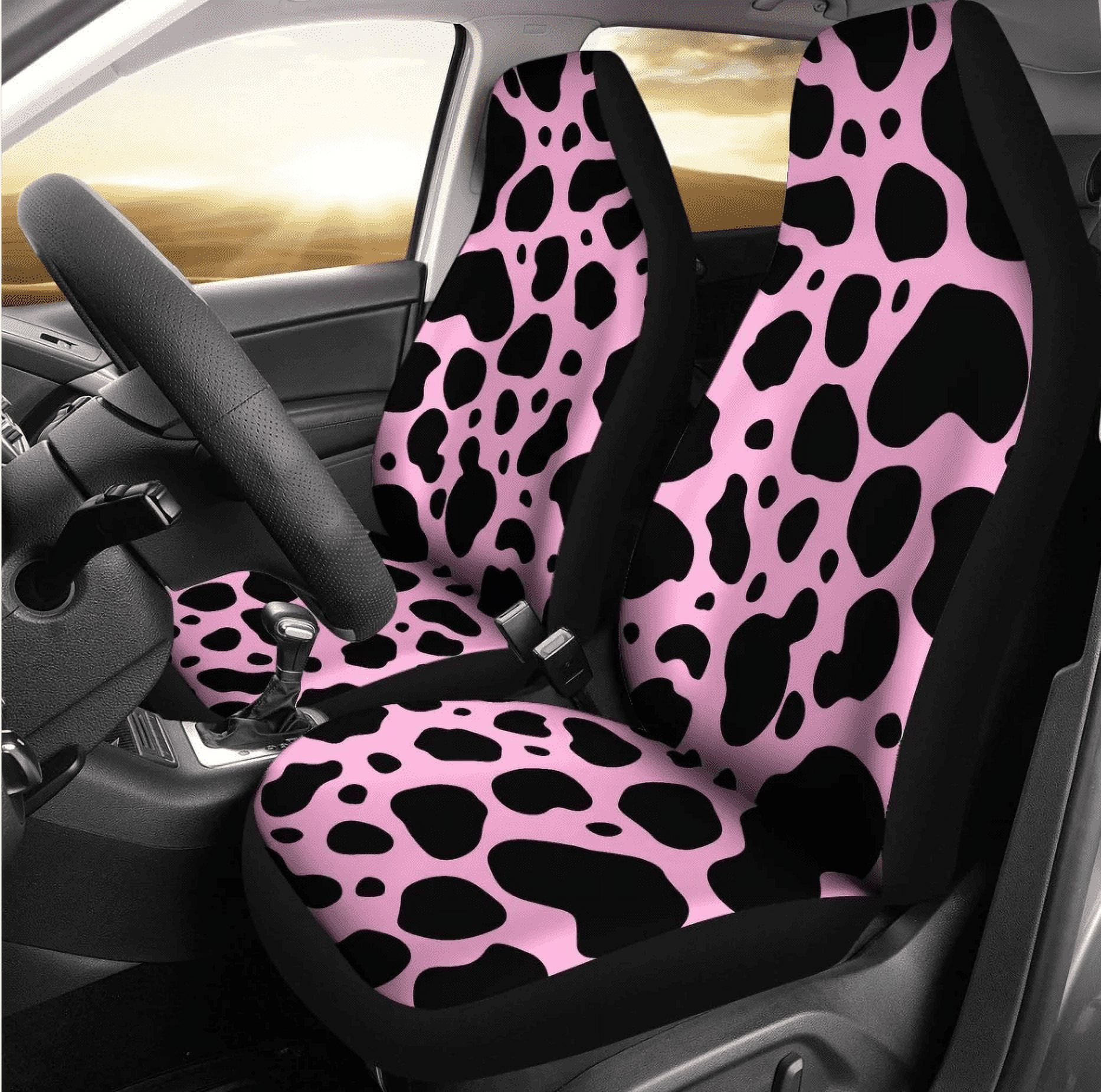 Colorful Pink Purple Animal Print Cheetah Car Seat Covers Pair 2 Front Seat Covers Car Seat Protector Car Accessories