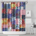 thumbnail image 1 of Colorful Pioneer Flower Patchwork Shower Curtain 72"x84" ,Bathroom Decorative Shower Curtains Set with 12 Hooks,Modern Waterproof Washable Shower Curtain, 1 of 6