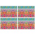 thumbnail image 1 of Colorful Pioneer Flower Pattern Summer Placemats Table Placemats Set Of 4-Linen Kitchen Washable Placemats Table Mats 11.8"x17.7" Non-Slip Heat Resistant, 1 of 6