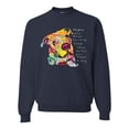thumbnail image 1 of Colorful Pitbul | People Will Know How Large Your Soul | Dean Russo Art Animal Lover Unisex Crewneck Sweatshirt, Navy, Small, 1 of 6