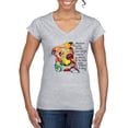thumbnail image 1 of Colorful Pitbul | People Will Know How Large Your Soul | Dean Russo Art Animal Lover Womenâ€™s Standard V-Neck Tee, Heather Grey, Medium, 1 of 6