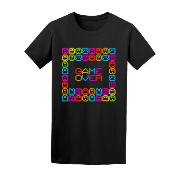 Colorful Pixel Retro Game Over Tee Men's -Image by Shutterstock