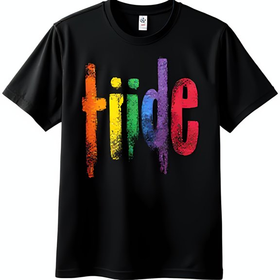 Colorful Pixelated Graphic Black T-Shirt for Trendy Style