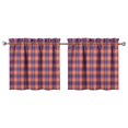 thumbnail image 1 of Colorful Plaid Kitchen Curtains Set of 2 - 27.5x24 Inch Tier Window Panels Semi-Sheer Rod Pocket Farmhouse Style, 1 of 4