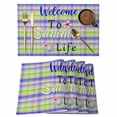 thumbnail image 1 of Colorful Plaid Placemats Set of 12 Floral Farmhouse Shell English Text Place Mats Indoor Wipeable Table Mats Washable Cloth Dining Table Placemats for Kitchen Holiday Party Home Decor 13x19 Inch, 1 of 9