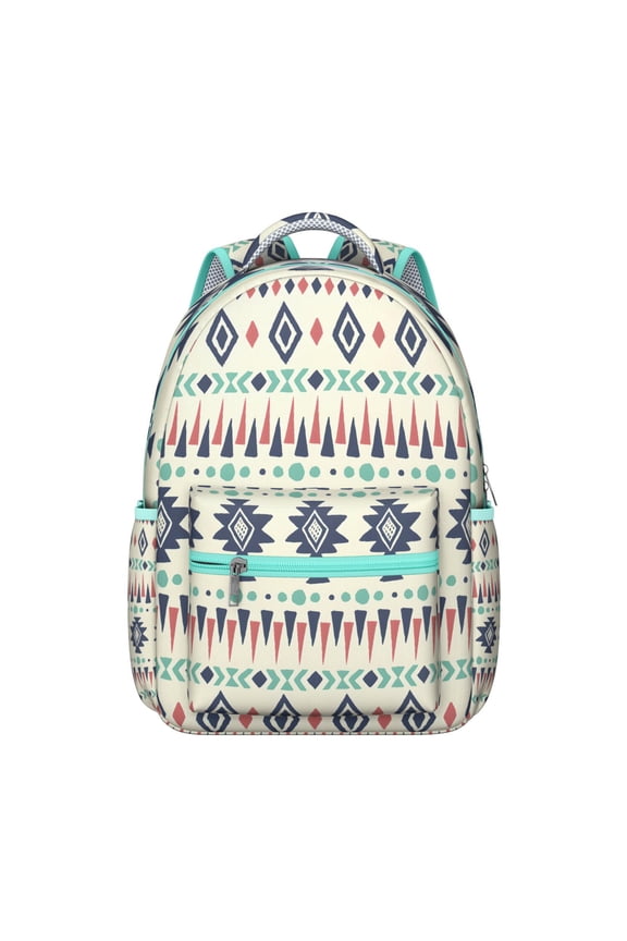 Colorful Plaid Stripes Symmetrical Bookbag - Padded Straps for Comfort