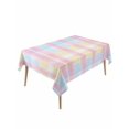 thumbnail image 1 of Colorful Plaid Table Cloth, Modern Pink Blue Yellow Stripes Checked Waterproof Tablecloth for Rectangle Tables, Reusable Washable Fabric Table Cover for Restaurant Kitchen Dining Tables 60"x120", 1 of 6