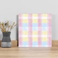 thumbnail image 1 of Colorful Plaid Wall Art Painting on Canvas, Modern Pink Blue Yellow Stripes Checked Canvas Art Home Prints Wall Art Framed Modern Artwork for Living Room Bedroom Wall Decor 20x20in, 1 of 9