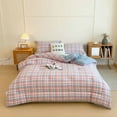 thumbnail image 1 of Colorful Plaid Washed Microfiber Duvet Insert - Super Soft Summer Spring Fall Comforter, Warmth Lightweight Insulating All Season Quilt Core for Home Bedroom Dormitory Bedding Use, 59.06*78.74in, B, 1 of 7