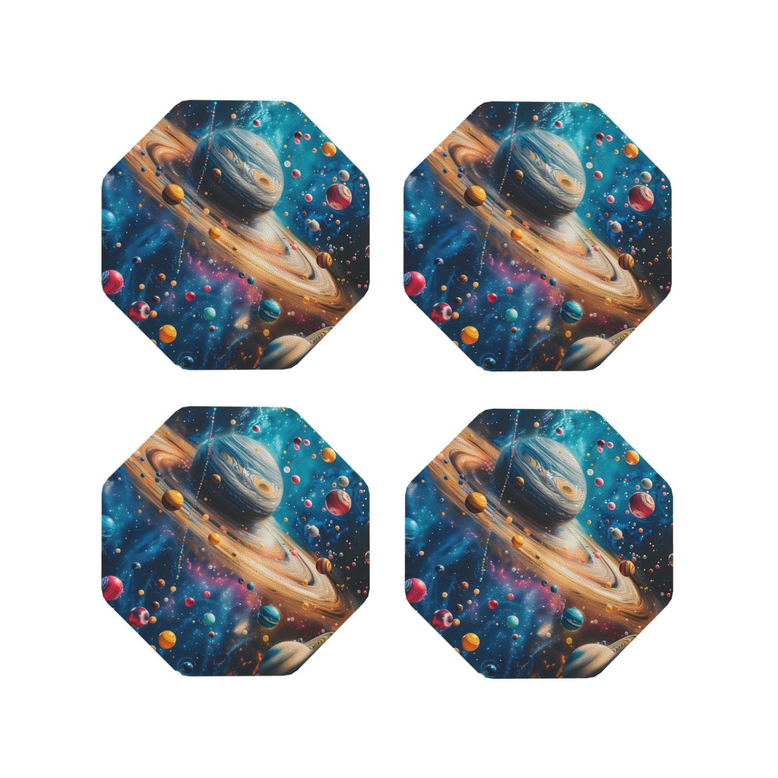 Colorful Universe Coasters Set of 4, Drink Coasters for Tabletop