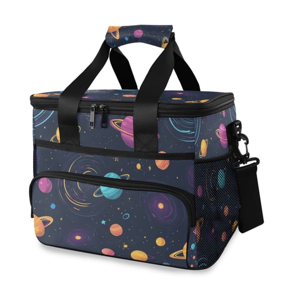 Colorful Planets Cute Portable Cooler Lunch Box Reusable Insulated Lunch Bag Leakproof 15L