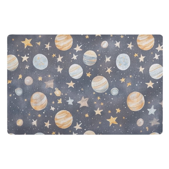 Colorful Planets and Stars Floor Door Mat Outdoor Indoor for Home Entrance Welcome Mats 32"x20"