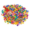 thumbnail image 1 of Colorful Plastic Beads Set for DIY Craft Projects, Jewelry Making, and Educational Activities 500 Pieces with Strings, 1 of 5