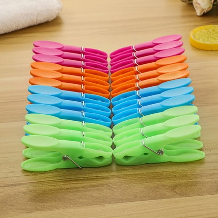 Colorful Plastic Clothespins, Heavy Duty Laundry Clothes Pins Clips with Springs, Air-Drying Clothing Pin Set (24 Pack/Multicolor) 2.75x1.18"