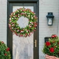 thumbnail image 1 of Colorful Plastic Leaf Wreath for Front Door | Spring and Summer Decoration | Floral Gate Pendant | 15-Inch Outdoor Welcome Wreath for Home Decor, 1 of 5