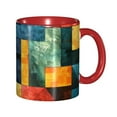 thumbnail image 1 of Colorful Plate Square Coffee Mug Fun Custom Ceramic Mugs 11oz Red, 1 of 5