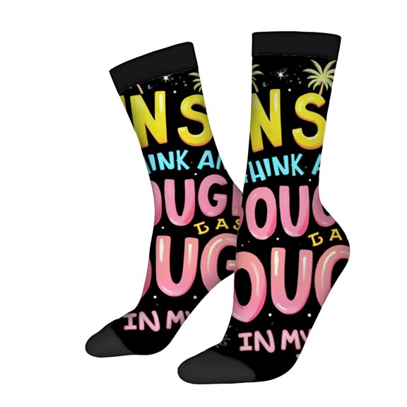 Colorful Playful Socks - 2 Pairs of Unisex Trendy Socks with Bold Text & Fun Patterns Perfect for All Seasons
