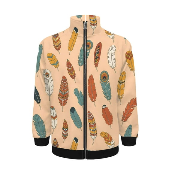 Colorful Plumage Pattern Design Jacket Men's Street Cool Long Sleeves Coat Personality Tops Oversized Zipper Jackets Male Clothes