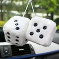 thumbnail image 1 of Colorful Plush Dice Car Rear View Mirror Charms, Creative Car Accessories, Car Hanging Ornament w/Suction, Car Charm & Home Decor Ornament (White), 1 of 4