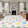 thumbnail image 1 of Colorful Polka Dot Area Rugs 8'x10', Small Throw Rugs for Living Room Patio, Watercolor Pink Purple Blue Bubble Abstract Indoor Outdoor Rug Non-Slip Low Pile Carpet Runner Reversible Floor Mats, 1 of 8