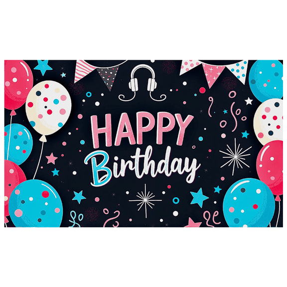 Colorful Polka Dot Balloon Themed Happy Birthday Banner Party Backdrop Background Photography Props for Birthday Party Decoration Celebrations Photo Booth Setup