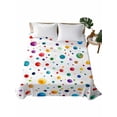 thumbnail image 1 of Colorful Polka Dot Flat Sheet Only Twin Size, Soft Breathable Bed Top Sheets for Mattress, Rainbow Color Polka Dots Abstract Luxury Bedding Flat Sheets for Home Hotel Bedroom Bed Protection, 1 of 9