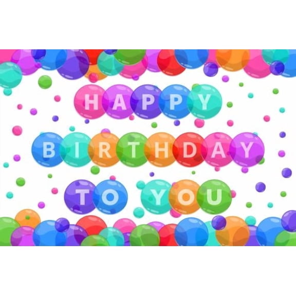 Colorful Polka Dot Happy Birthday to you Design Edible Icing Image Cake Topper, by Tnct.