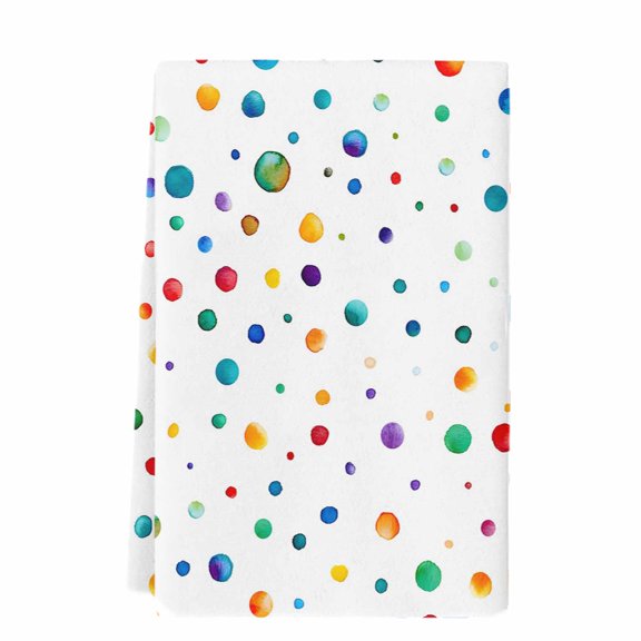 Colorful Polka Dot Microfiber Kitchen Towel, Rainbow Point Vibrant Soft Absorbent Dish Towels, Quick Drying Washable Dishcloths for Kitchen Cleaning, Drying Dishes, 18x28 Inches