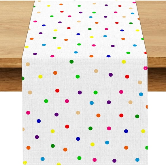 Colorful Polka Dot Party Decoration Conffetti Table Runner Sprinkle Baby Shower Birthday Supply Easter Dining Room Home Kitchen Table Decor