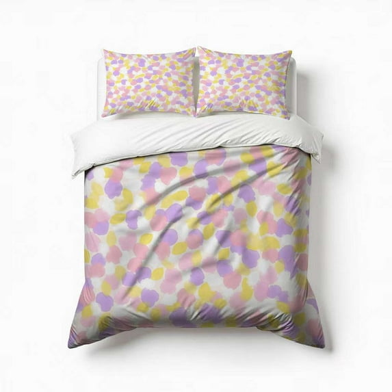 Colorful Polka Dot Pattern Bedding Set 3 Pcs Soft Microfiber Quilt Cover For Bedroom Decor, Comforter Cover With 2 Pillowcase