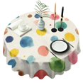 thumbnail image 1 of Colorful Polka Dot Pattern Round Tablecloth 60" X 60",Wrinkle Wipeable Table Cloth for Kitchen Dining Room Picnic Patio Party, 1 of 6